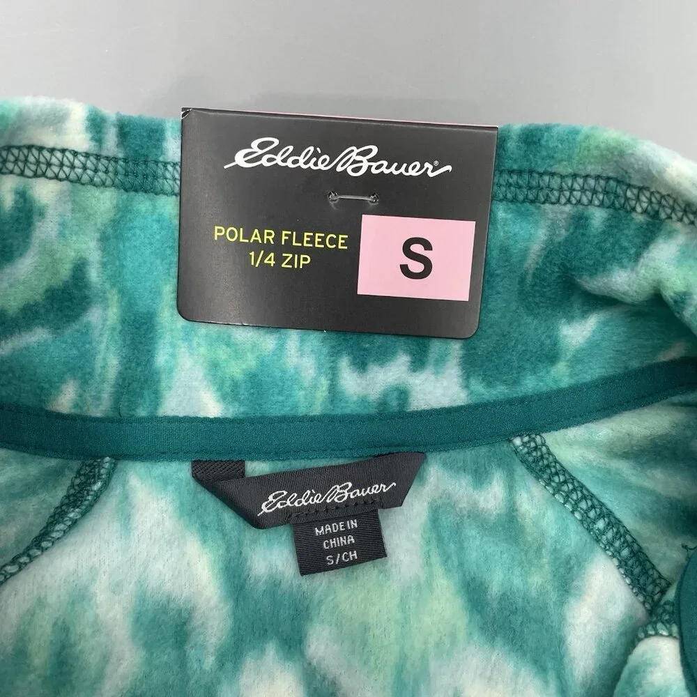 Eddie Bauer 1/4 Zip Polar Fleece Pullover Jacket Leaf Green Womens S